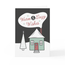 Warm And Cozy Wishes Real Estate Christmas Card
