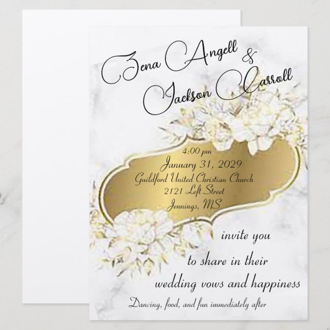 Warm and Inviting Wedding Invitation (Front/Back)