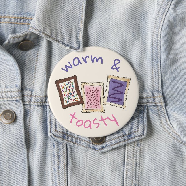 Warm and Toasty Breakfast Toaster Pastry Junk Food 4 Inch Round Button (In Situ)