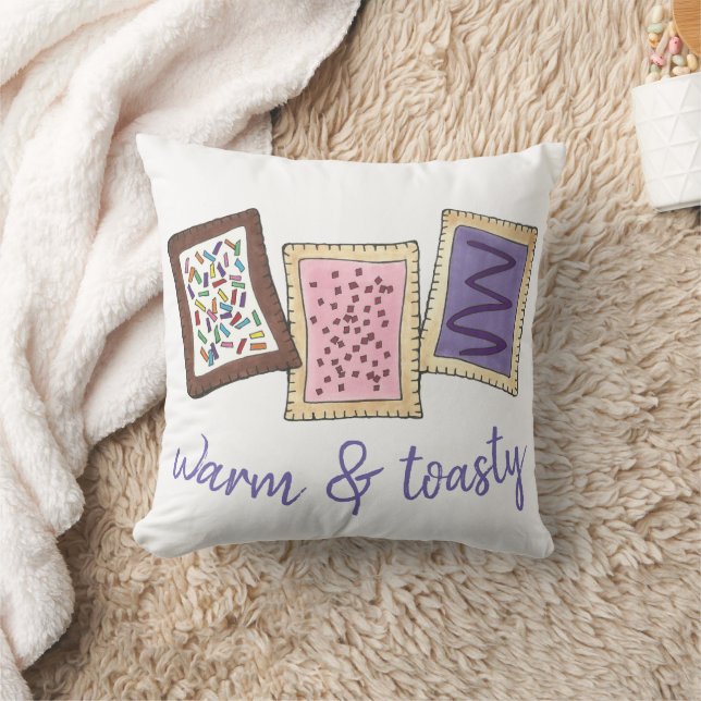 Warm and Toasty Breakfast Toaster Pastry Junk Food Throw Pillow (Blanket)