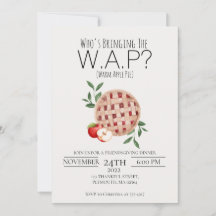 Warm Apple Pie Funny Friendsgiving Invitation