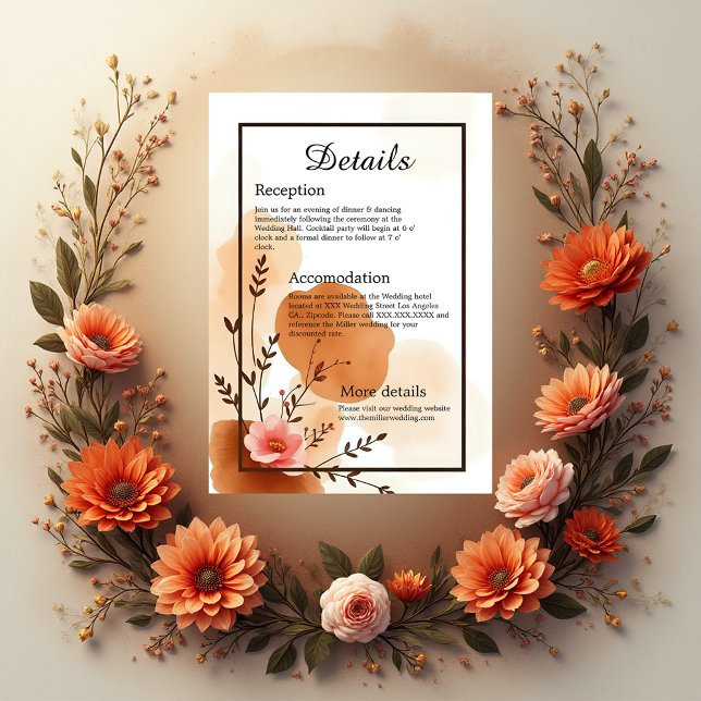 Warm Autumn Botanical Florals  Enclosure Card (Creator Uploaded)