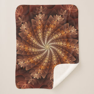 Warm Autumn Colours, Modern Abstract Fractal Art Sherpa Blanket