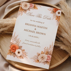 Warm Autumn Floral Announcement