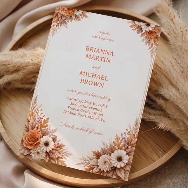 Warm Autumn Floral Frame Invitation (Creator Uploaded)