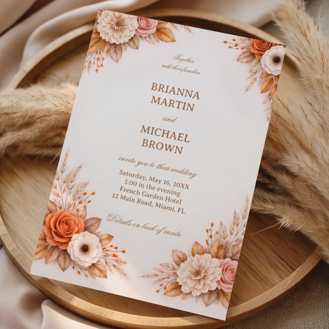 Warm Autumn Floral Frame Invitation (Creator Uploaded)
