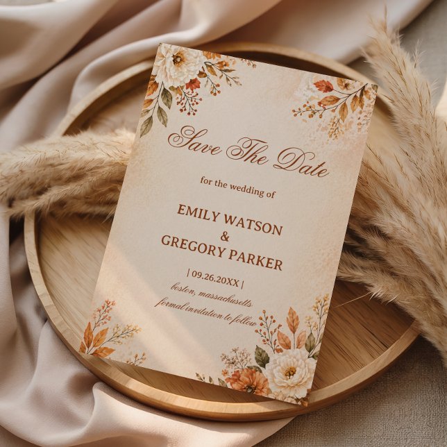 Warm Autumn Floral Save The Date (Creator Uploaded)