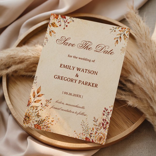 Warm Autumn Floral Save The Date (Creator Uploaded)