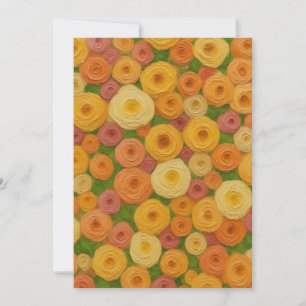 Warm Autumn Floral Seamless Pattern Oil Painting A Invitation