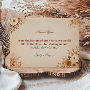 Warm Autumn Floral Thank You Card