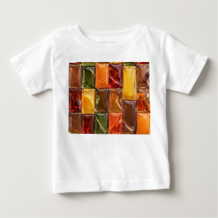 Warm Autumn Glass Tile Mosaic - Glossy Amber Baby T-Shirt