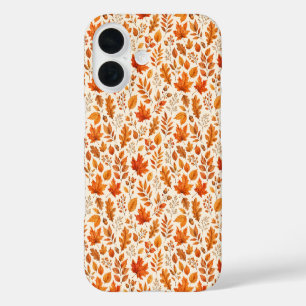 Warm Autumn Leaves Seamless Pattern iPhone 16 Case