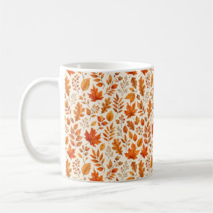 Warm Autumn Leaves Seamless Pattern Coffee Mug