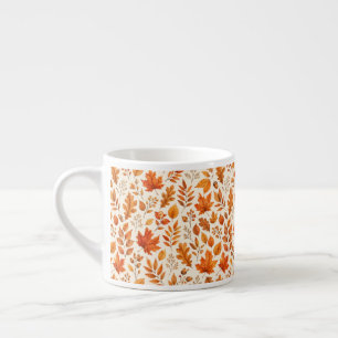 Warm Autumn Leaves Seamless Pattern Espresso Cup