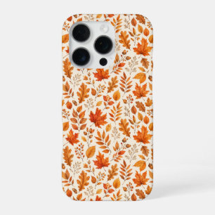 Warm Autumn Leaves Seamless Pattern iPhone 16 Pro Case