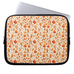 Warm Autumn Leaves Seamless Pattern Laptop Sleeve
