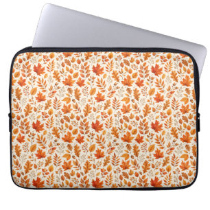 Warm Autumn Leaves Seamless Pattern Laptop Sleeve