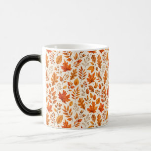 Warm Autumn Leaves Seamless Pattern Magic Mug