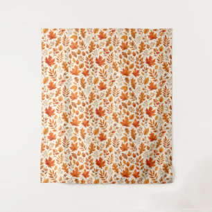 Warm Autumn Leaves Seamless Pattern Tapestry