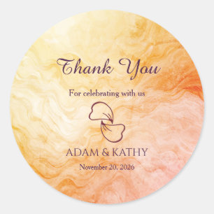 Warm Autumn Marble Wedding Sticker