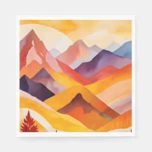 Warm Autumn Mountains Napkin