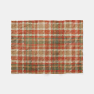 Warm Autumn Plaid Fleece Blanket