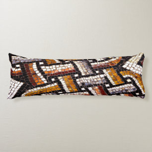 Warm Autumn Toned Roman Tile Mosaic Body Pillow