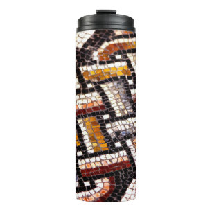 Warm Autumn Toned Roman Tile Mosaic Thermal Tumbler
