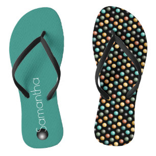 Warm Baroque Colours 3D Dotted Pattern Flip Flops