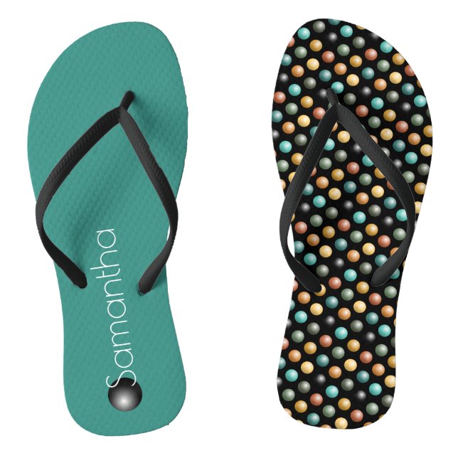 Warm Baroque Colours 3D Dotted Pattern Flip Flops (Footbed)