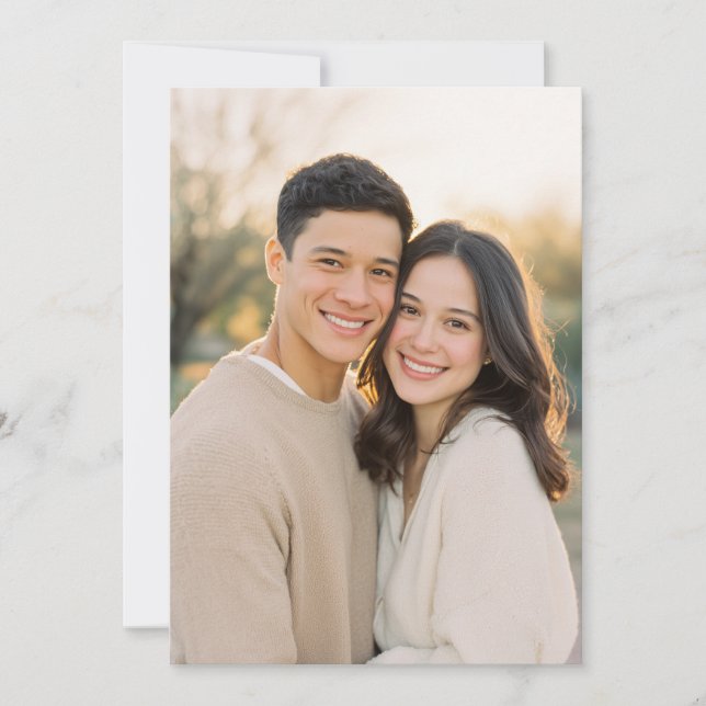 Warm Beige Candid Photo Invitation (Front)