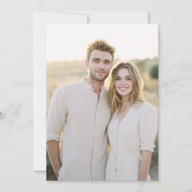 Warm Beige Casual Photo Invitation (Front)