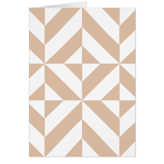 Warm Beige Geometric Deco Cube Pattern (Front)