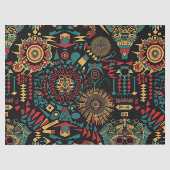 Warm Beige "Heritage-Inspired Patterns" Tissue Pap Paper (Front)