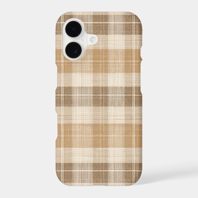 Warm Beige Plaid Linen Texture with Weaves (Back)