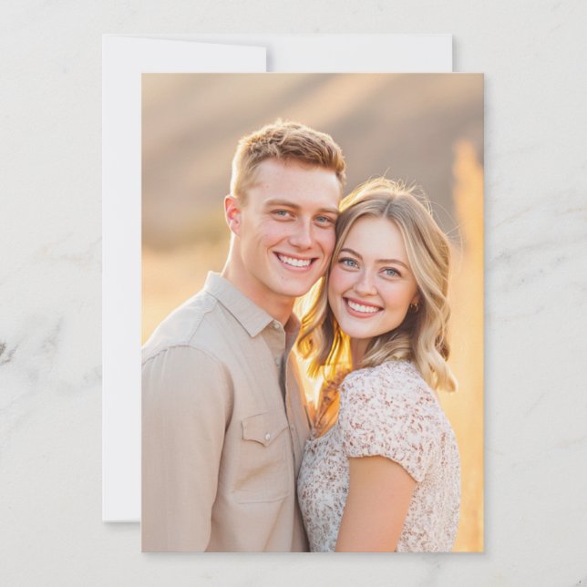 Warm Beige Realistic Photo Invitation (Front)