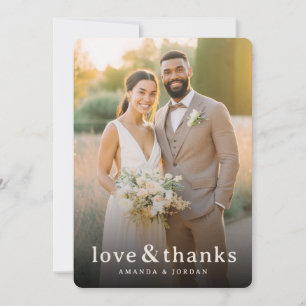 Warm Beige Romantic Photo Thank You Card