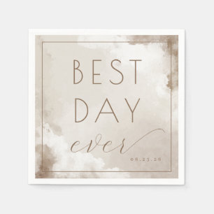 Warm Beige Watercolor Celebration Napkin