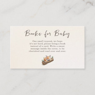 Warm Beige Woodland Fox Books Request Enclosure Card