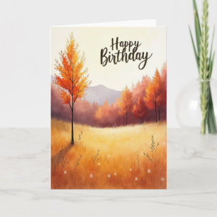 Warm Birthday Autumn Glow Card