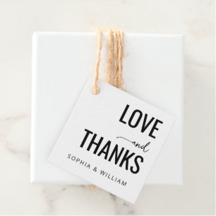 Warm Black Typographic Gratitude Favour Tags