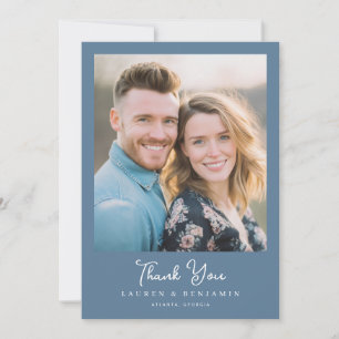 ** Warm Blue Modern Gratitude Thank You Card
