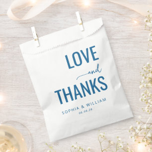 Warm Blue Typographic Gratitude Favour Bag