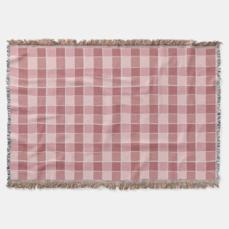 Warm Blush Checkerboard Pattern Soft Pink & Terrac Throw Blanket