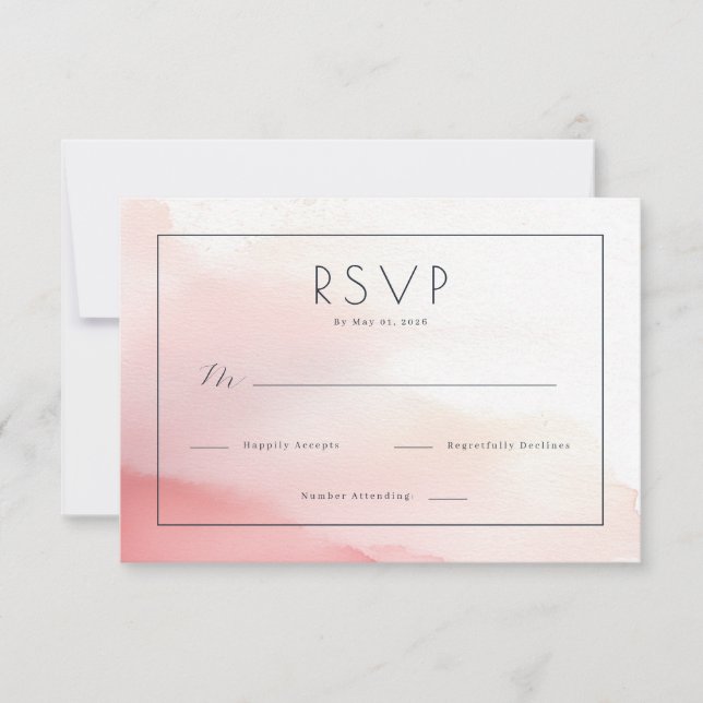 Warm Blush Watercolor RSVP Card (Front)