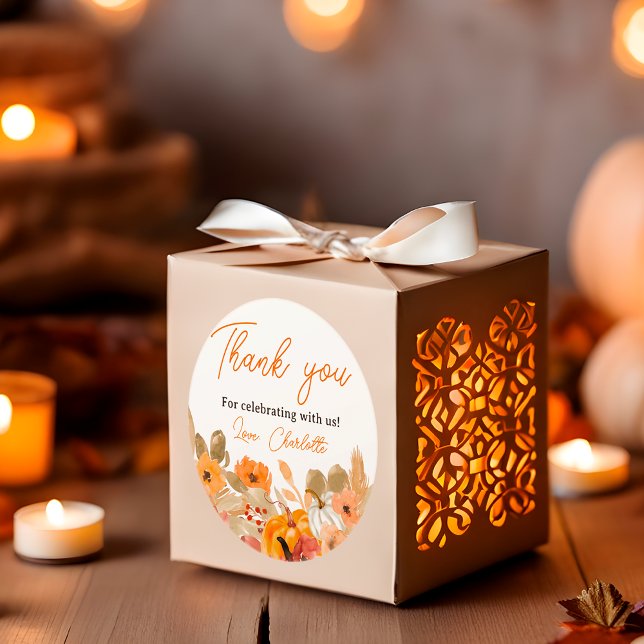 Warm Boho Little pumpkin fall baby shower Classic Round Sticker (Warm Boho Little pumpkin fall baby shower Classic Round Sticker)