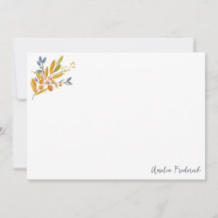 Warm Botanical Watercolor Personalized Stationery Card