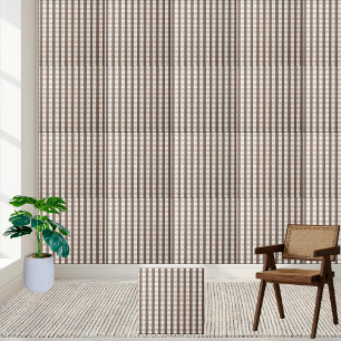Warm Brown and Crisp White Checkered Tile Pattern