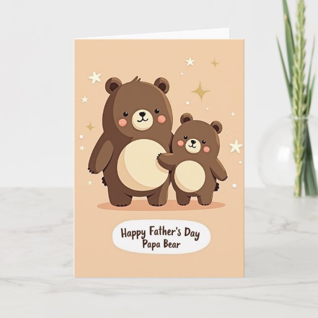 Warm Brown Bear Fathers Day Card (Front)