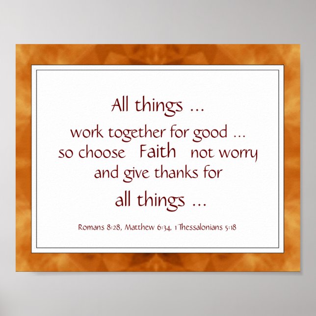 Warm Brown Bible Scripture Encouragement Quotes Poster (Front)